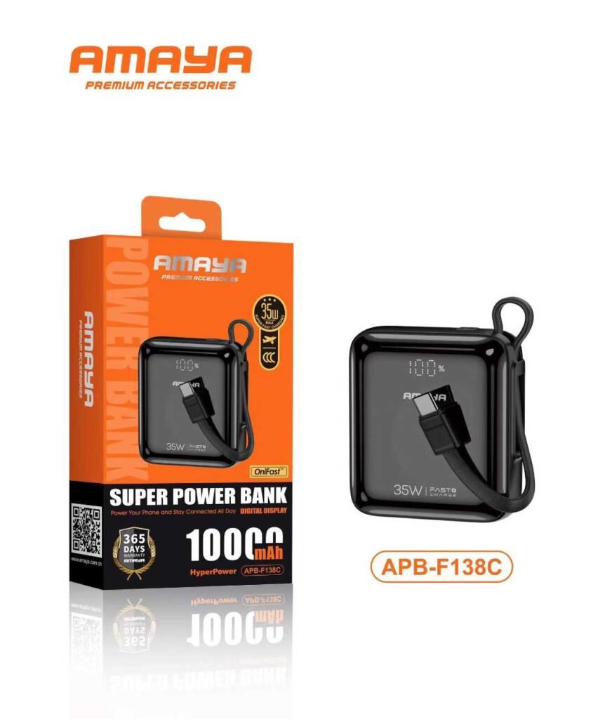 Amaya APB-F138C Super Power Bank 10000mAh with 35W Fast Charging and Digital Display